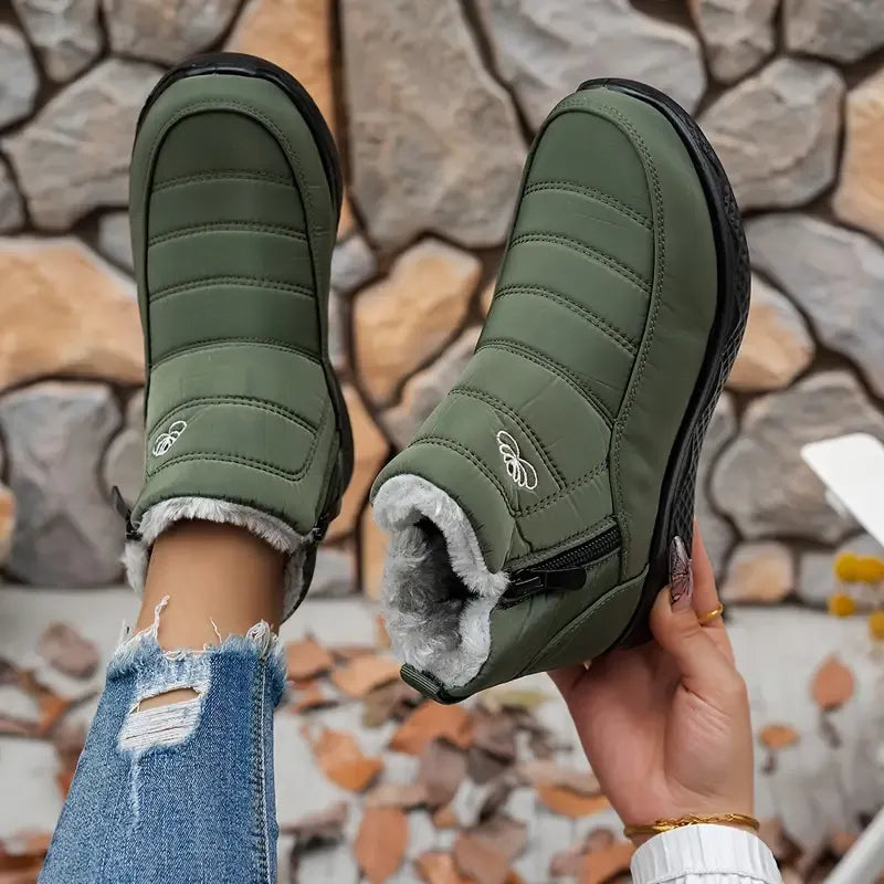 Women’s Insulated Snow Boots – Waterproof, Non-Slip & Fur Lined | Comfortable Warm Winter Shoes for Mature Women