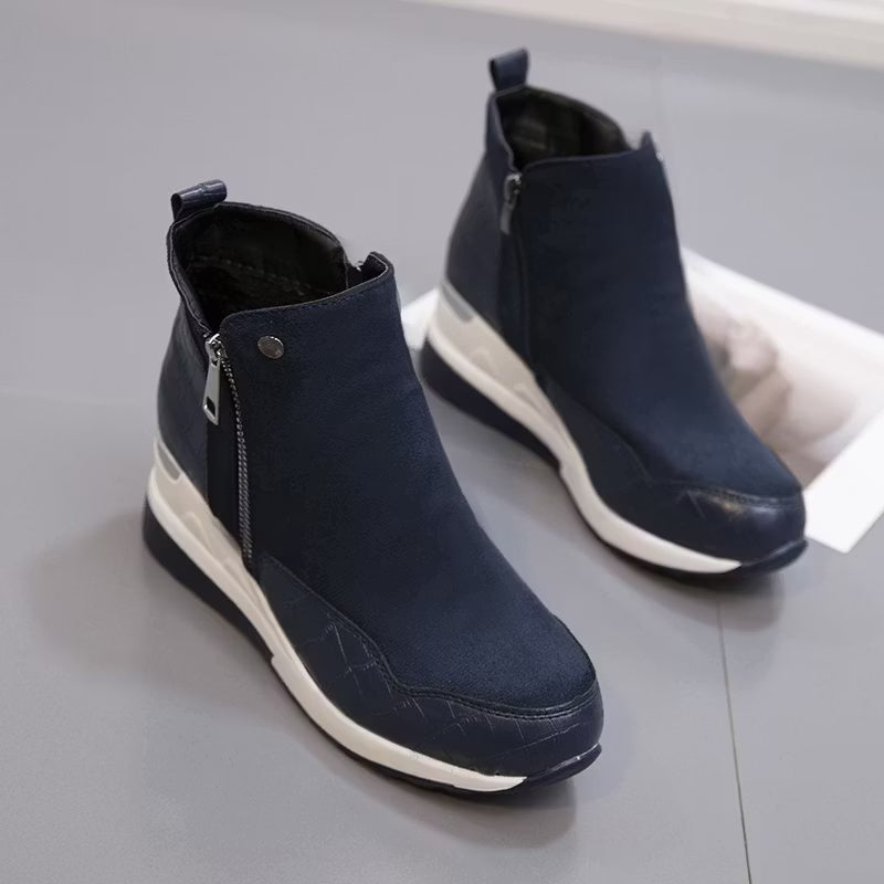 Women's Wedge Suede Zipper Ankle Boots