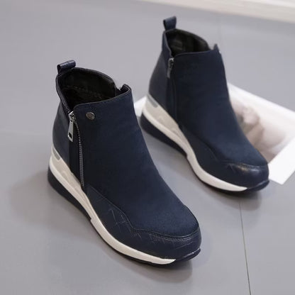 Women's Wedge Suede Zipper Ankle Boots