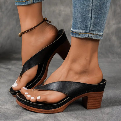 🔥Best Seller-Last Day Sale 60% OFF🔥Women'S Solid Color Summer Chunky Heel Sandals ( Free Shipping )