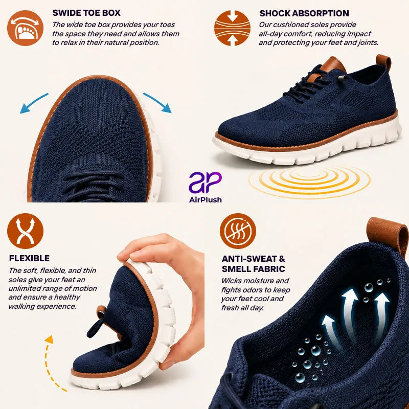 AirPlush - #1 Orthopedic Slip-On Oxfords for Seniors with Foot Pains