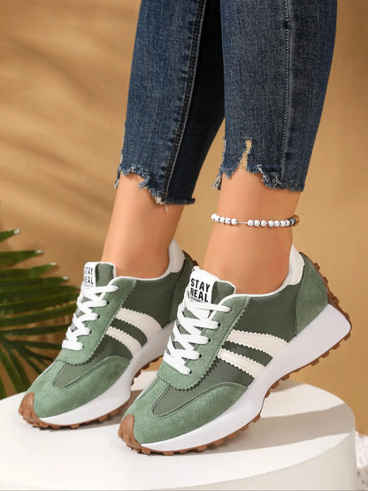 Women's Trainers – Round Toe, Platform, Lace-Up