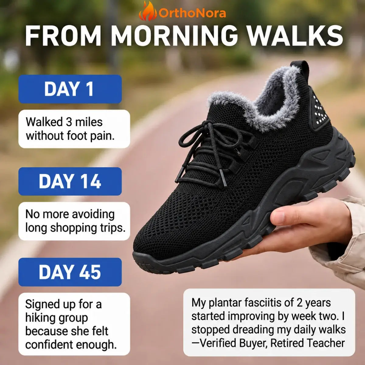 OrthoNora - Cozy Hands-Free Slip-On Orthopedic Fleece-Lined Winter Shoes