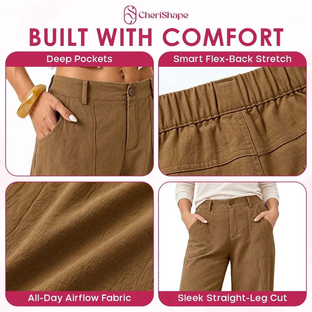 CheriShape - Lightweight Straight-Leg Comfort Pants for Seniors