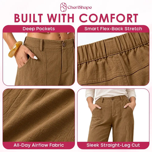 CheriShape - Lightweight Straight-Leg Comfort Pants for Seniors