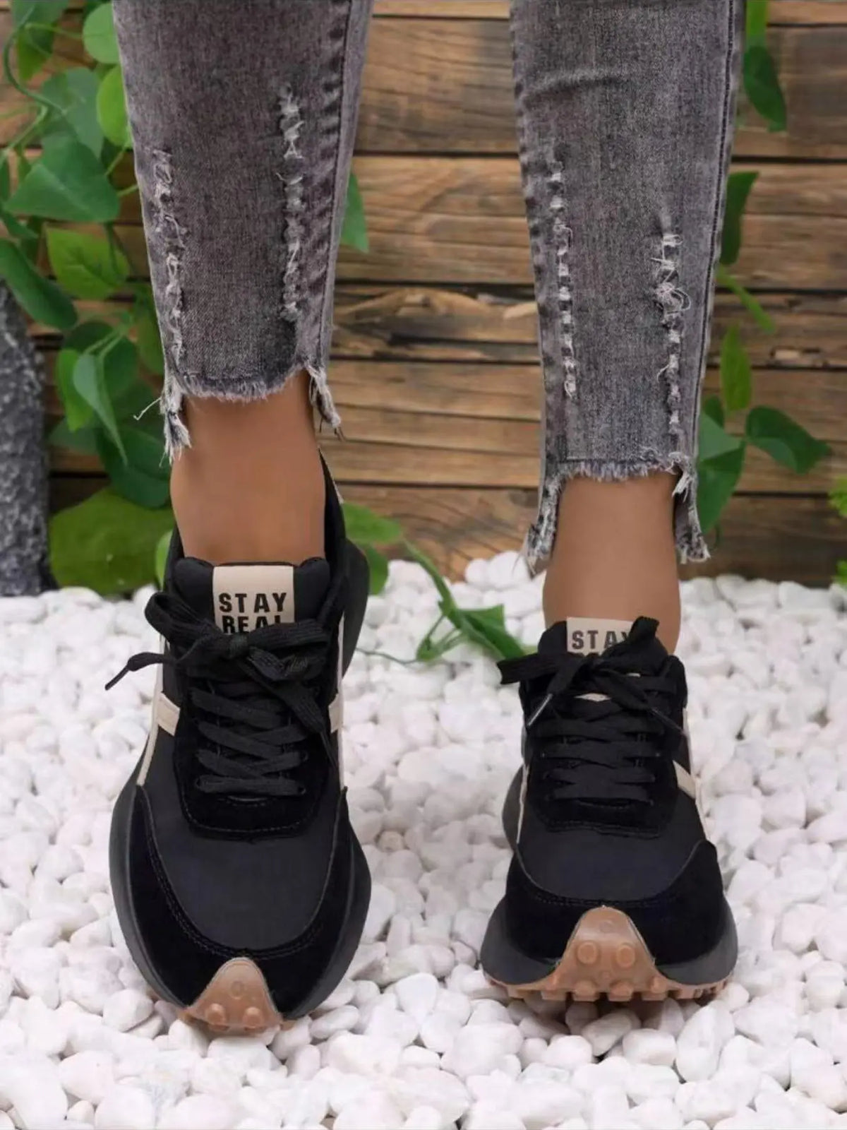 Women's Trainers – Round Toe, Platform, Lace-Up