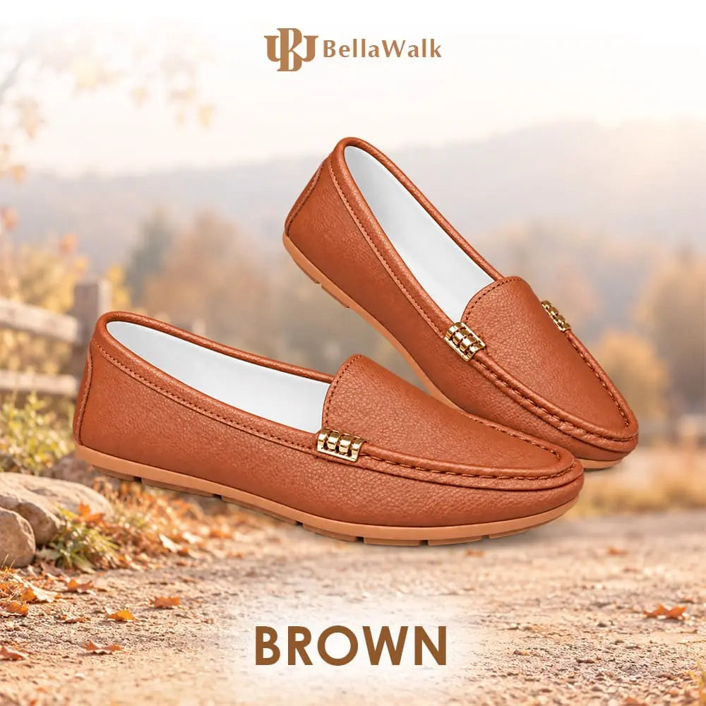 BellaWalk - Women's Comfort Soft Leather Slip-On Moccasins