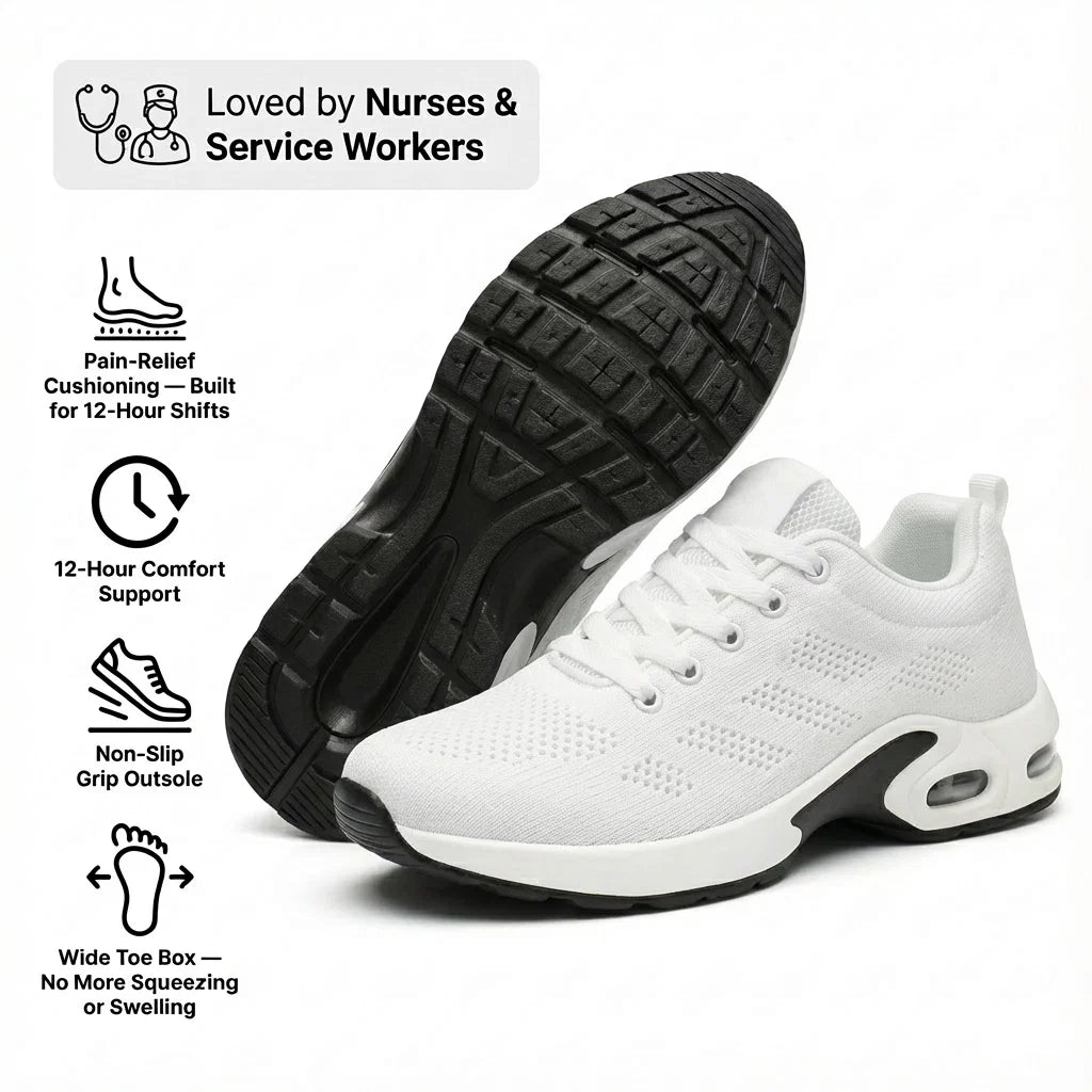 Talqimo™ Pro — 12-Hour Shift Shoes for All-Day Foot, Knee & Back Pain Relief
