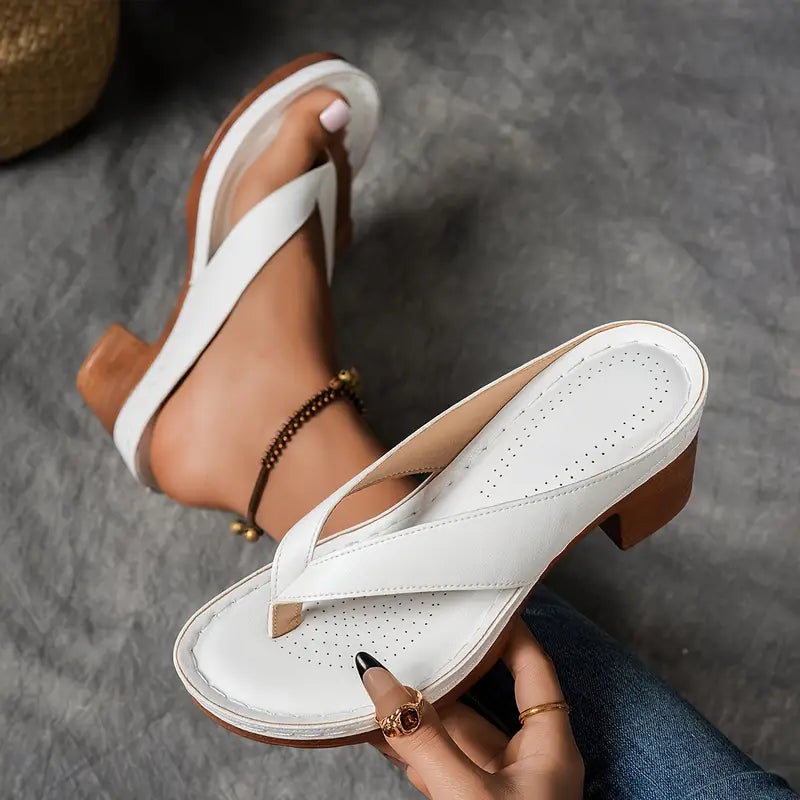 🔥Best Seller-Last Day Sale 60% OFF🔥Women'S Solid Color Summer Chunky Heel Sandals ( Free Shipping )