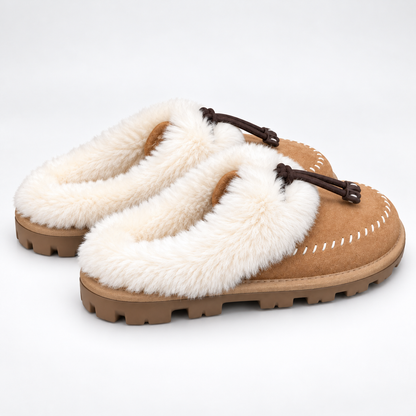 Sheepskin Wool Tassel Slippers.