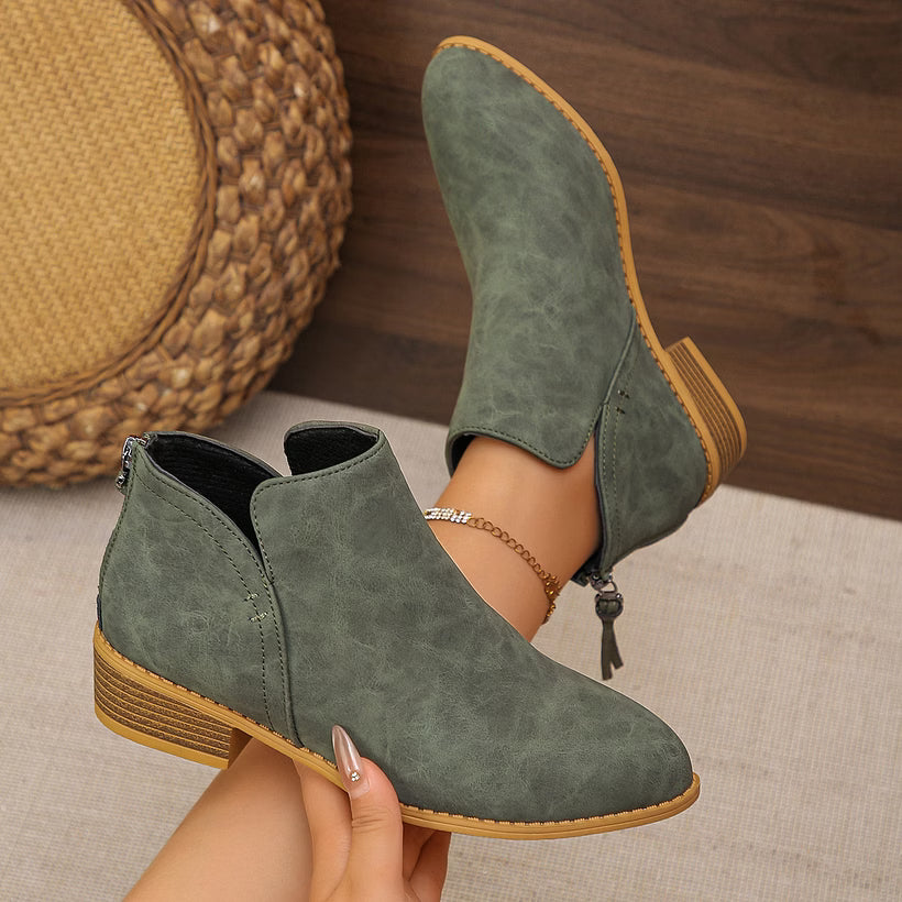 Last Day 50% OFF-Women's Ankle Boots & Booties Pull on Comfortable Comfortable Short Booties