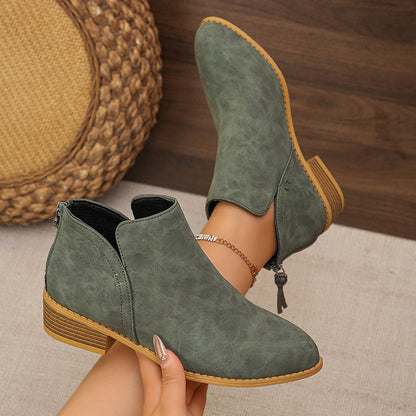 Last Day 50% OFF-Women's Ankle Boots & Booties Pull on Comfortable Comfortable Short Booties
