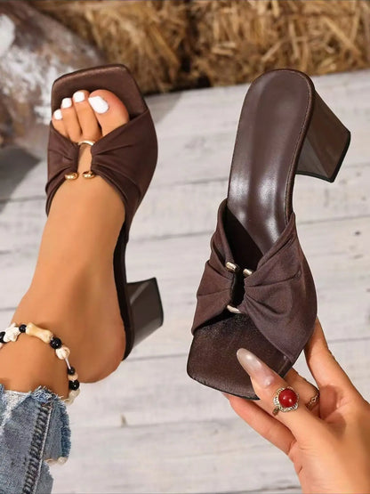 Women's Sandals – Chunky Sole, High Heel