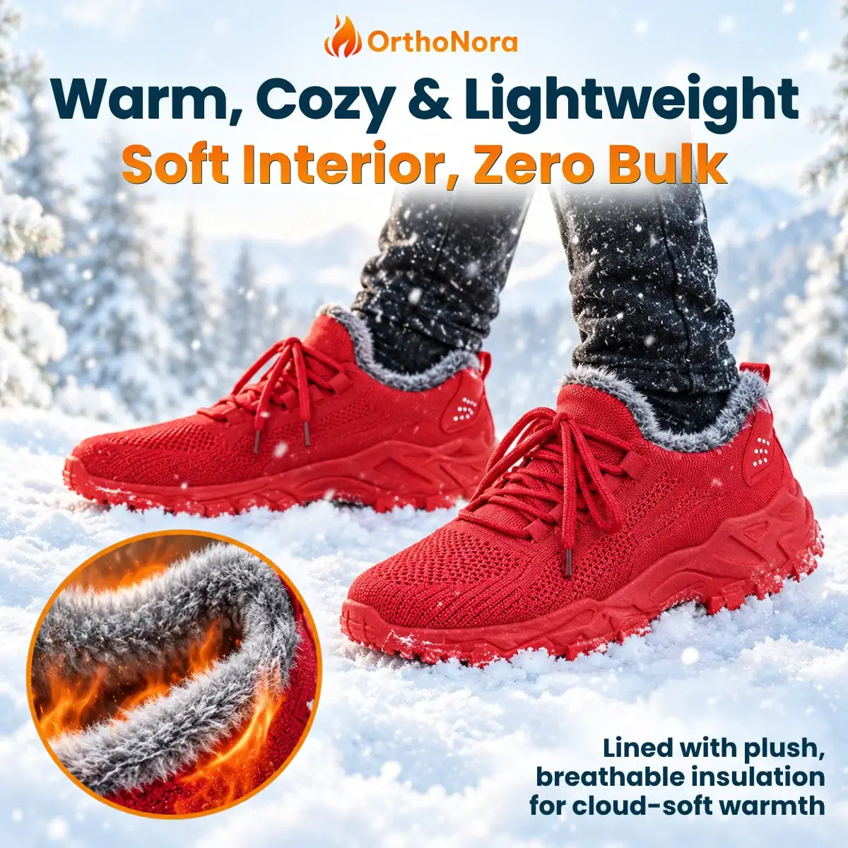 OrthoNora - Cozy Hands-Free Slip-On Orthopedic Fleece-Lined Winter Shoes