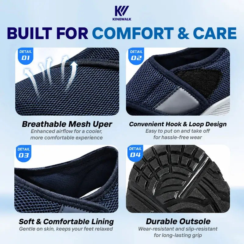 KineWalk - Comfort Orthopedic Shoes for Seniors, Edema & Diabetes