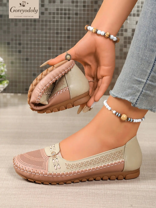Women's Goreyodoly Elegant Casual Slip-On Flats with Chain Decor