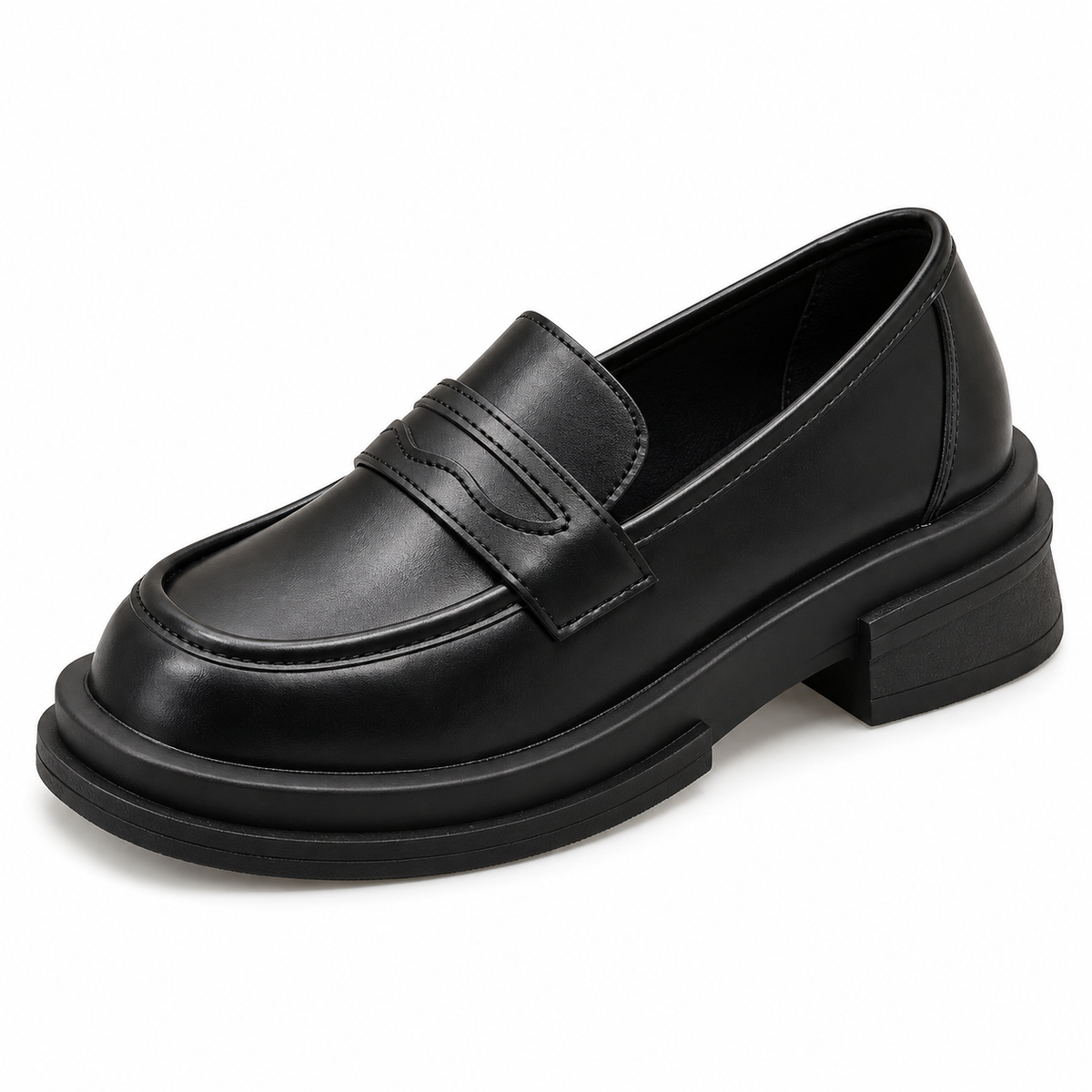 Chunky Leather Platform Loafers