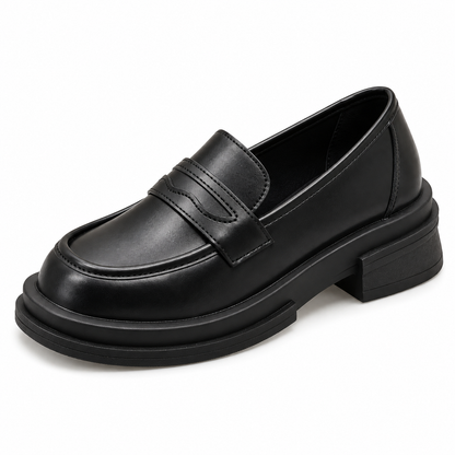 Chunky Leather Platform Loafers