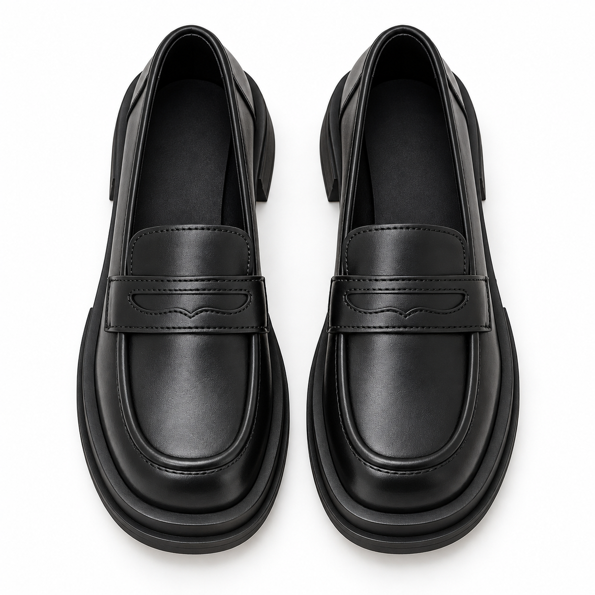 Chunky Leather Platform Loafers
