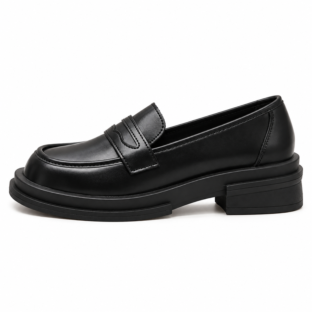 Chunky Leather Platform Loafers