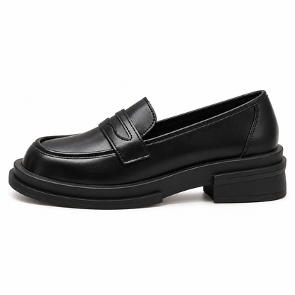 Chunky Leather Platform Loafers