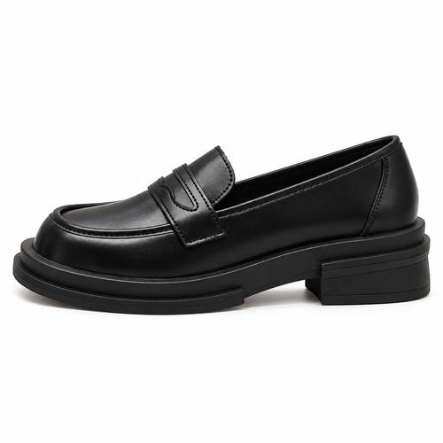 Chunky Leather Platform Loafers