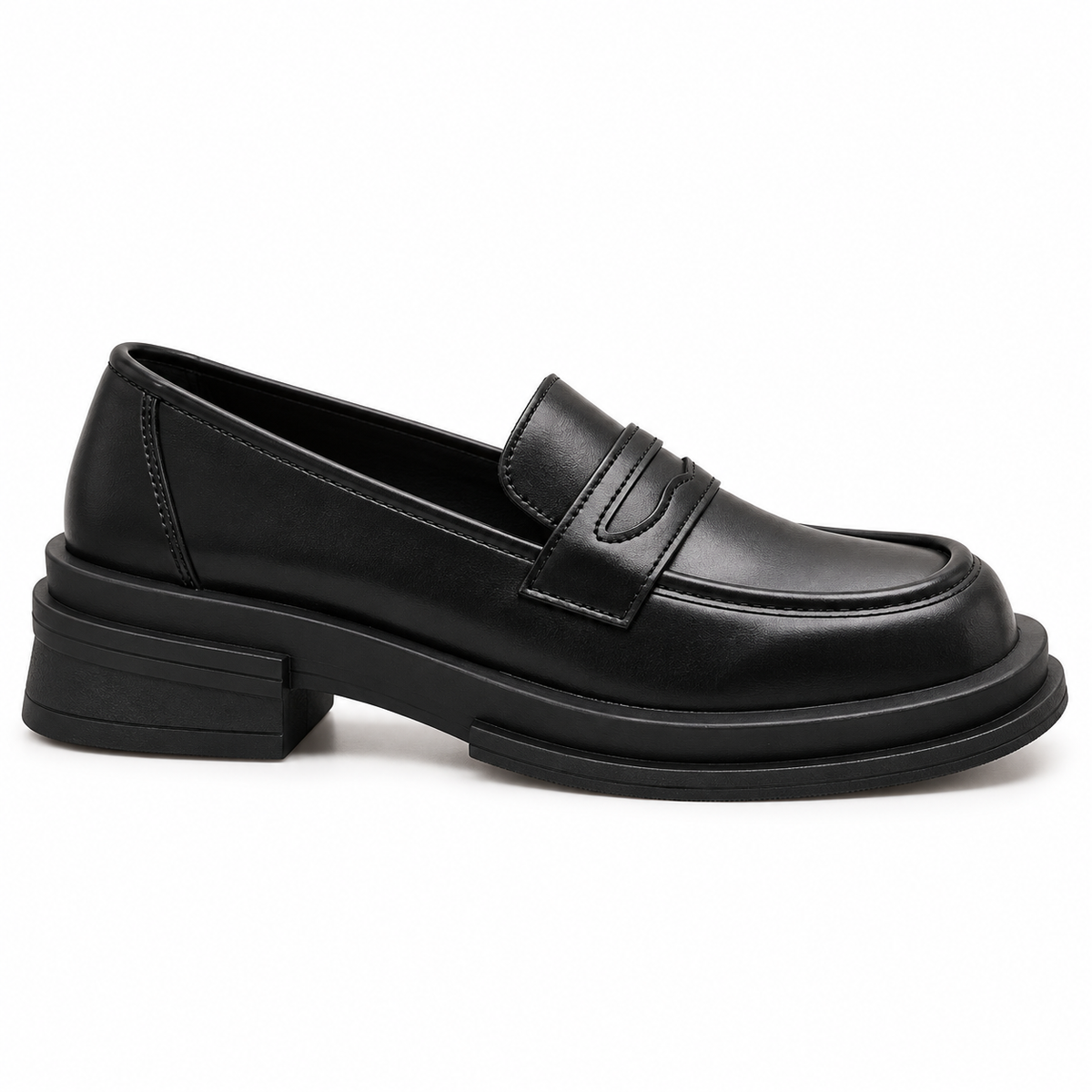 Chunky Leather Platform Loafers
