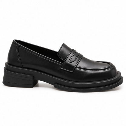 Chunky Leather Platform Loafers