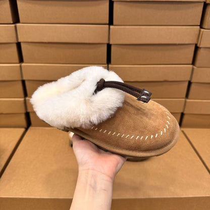 Sheepskin Wool Tassel Slippers.