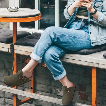 🔥 50% OFF – Unisex Genuine Suede Arch Support Clogs