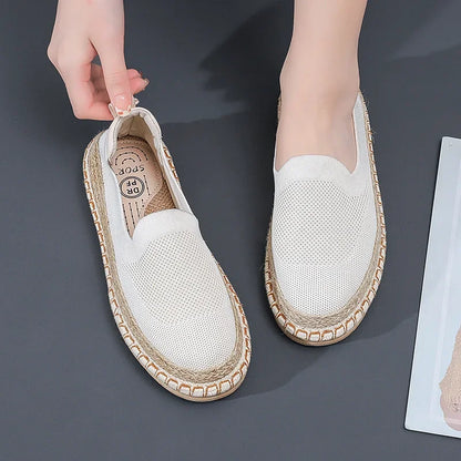Women's Breathable Sneakers Flat Casual Shoes Slip on Ladies Loafers Vulcanized Shoes Walking Sneaker Footware