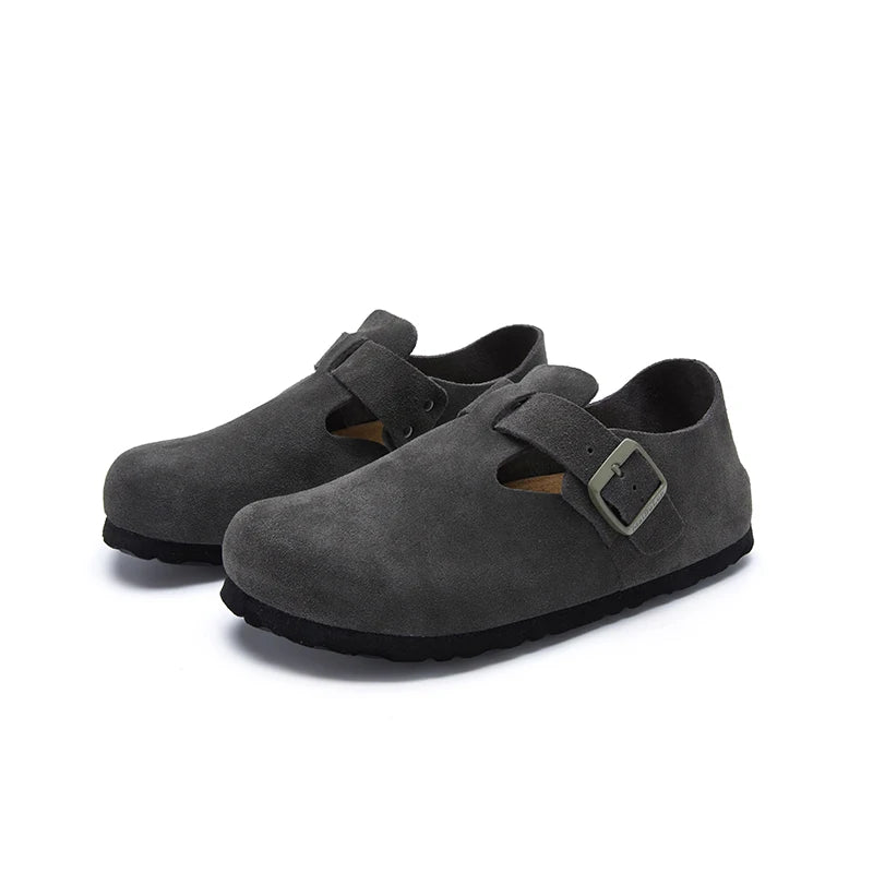 🔥 50% OFF – Women’s Genuine Leather Cork Arch Support Clogs