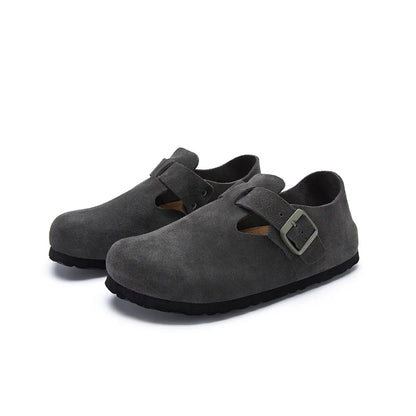 🔥 50% OFF – Women’s Genuine Leather Cork Arch Support Clogs