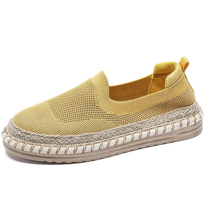 Women's Breathable Sneakers Flat Casual Shoes Slip on Ladies Loafers Vulcanized Shoes Walking Sneaker Footware