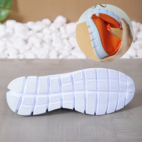 Fashion Striped Knitted Flats Women 2027 Summer Soft Sole Non Slip Walking Shoes