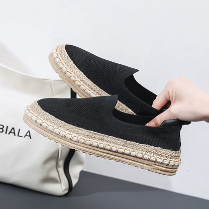 Women's Breathable Sneakers Flat Casual Shoes Slip on Ladies Loafers Vulcanized Shoes Walking Sneaker Footware
