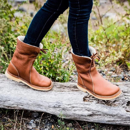 Women's Vintage Buttery-Soft Waterproof Wool Lining Boots