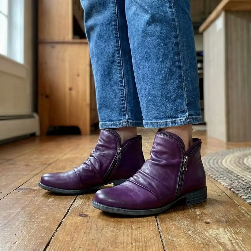 LAST DAY 50% OFF-Women'S Vintage Velcro Flat Ankle Boots