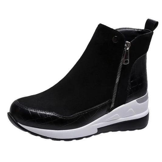 Women's Wedge Suede Zipper Ankle Boots