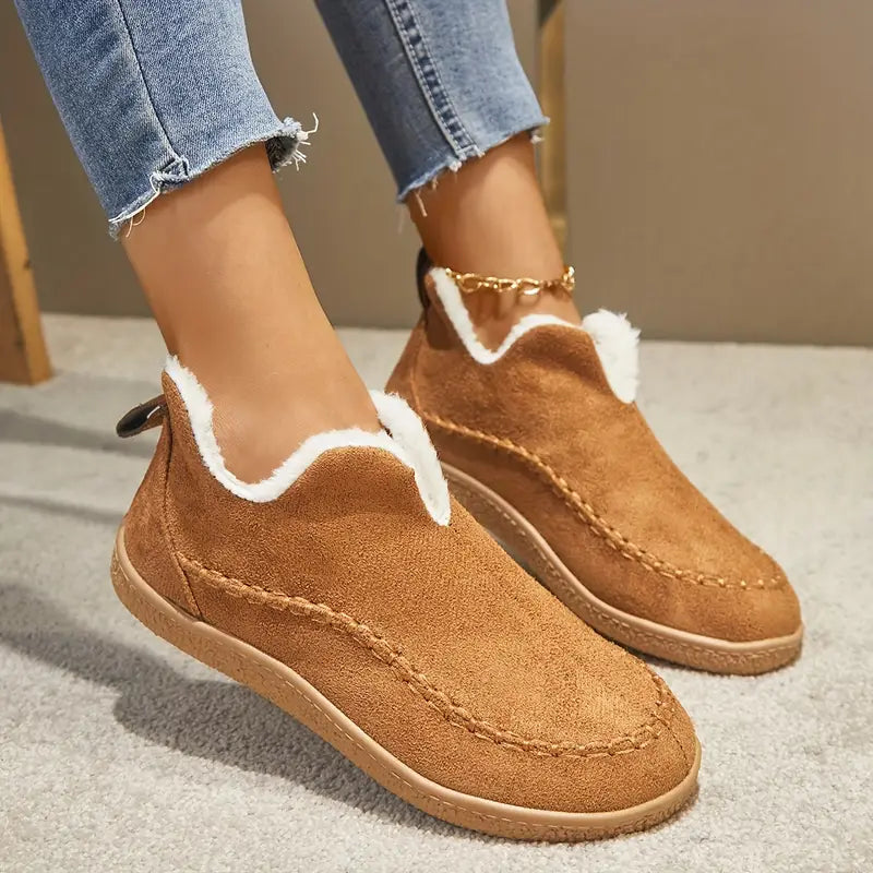 🔥LAST DAY 60% OFF🔥 Women's Cozy Fleece-Lined Slip-On Ankle Boots