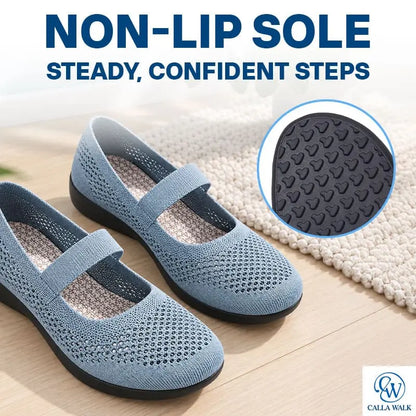 CallaWalk - Breathable Knit Mary Jane Flats – Easy Slip-On Comfort Shoes for Women