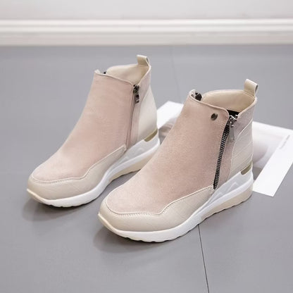 Women's Wedge Suede Zipper Ankle Boots