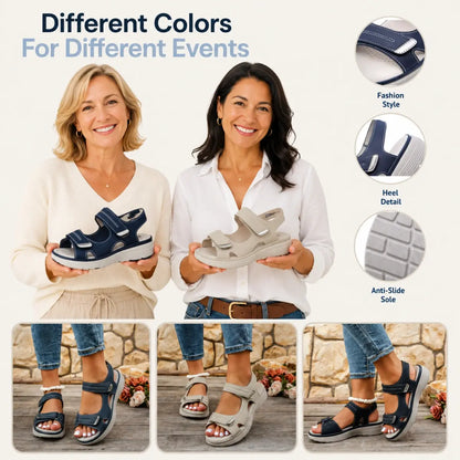 FlexComfy - Women's Wide-Fit Thick Platform Sandals with Arch Support
