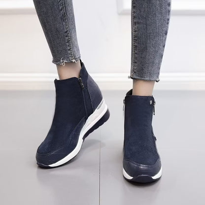 Women's Wedge Suede Zipper Ankle Boots