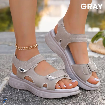 FlexComfy - Women's Wide-Fit Thick Platform Sandals with Arch Support