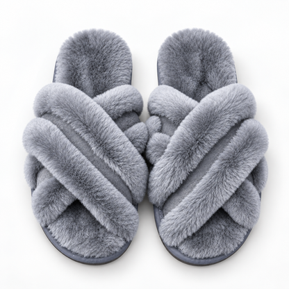 Cozy Wool Criss-Cross Slippers