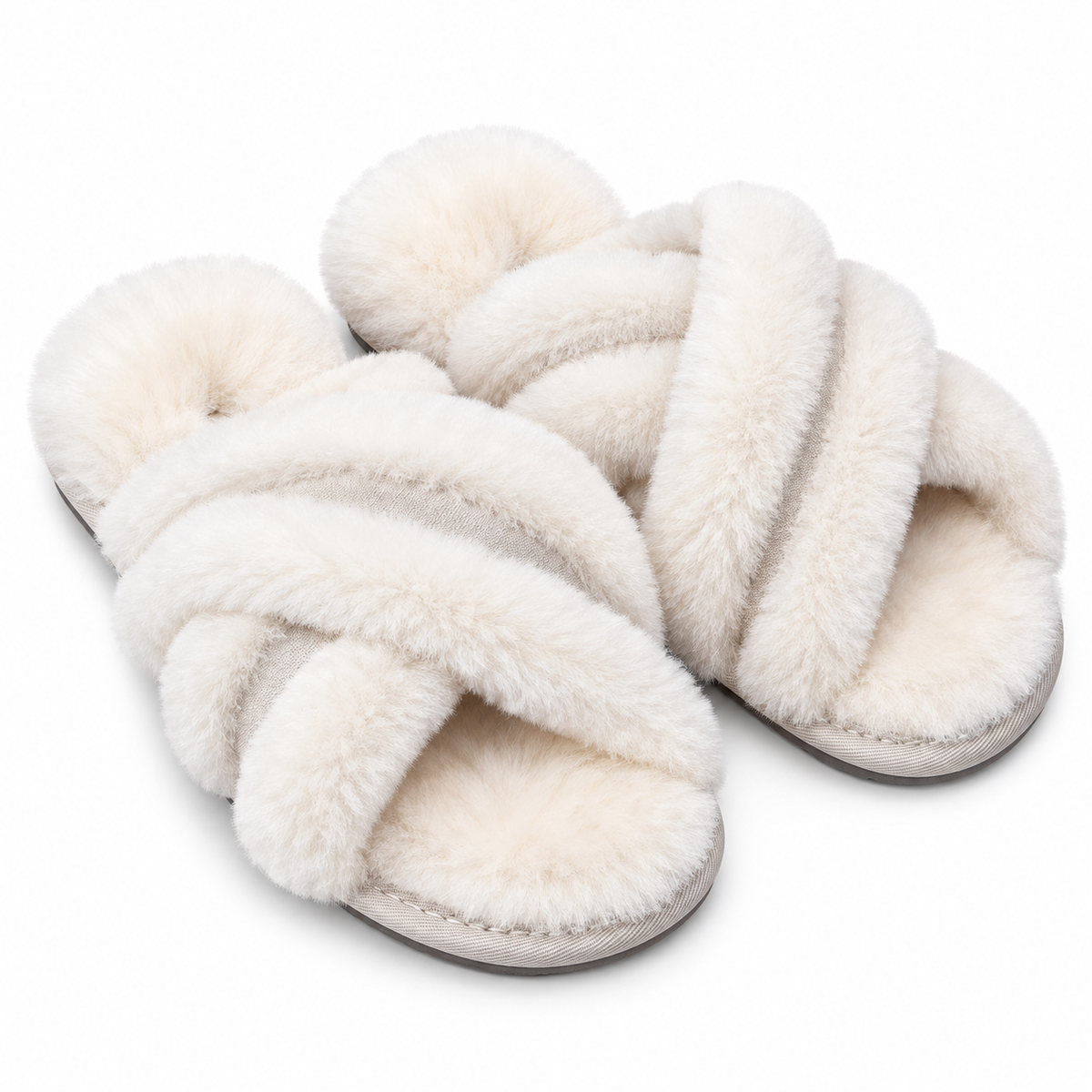 Cozy Wool Criss-Cross Slippers