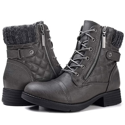 Women's Combat Boots Lace up Ankle Booties