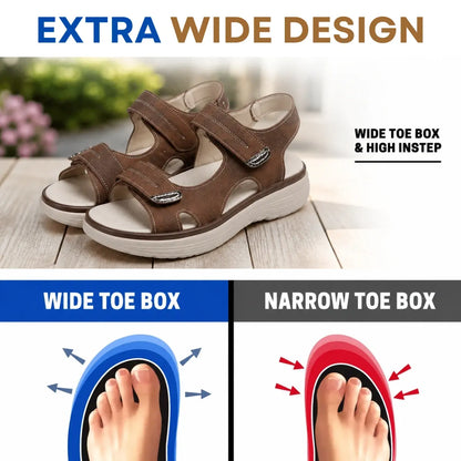 FlexComfy - Women's Wide-Fit Thick Platform Sandals with Arch Support