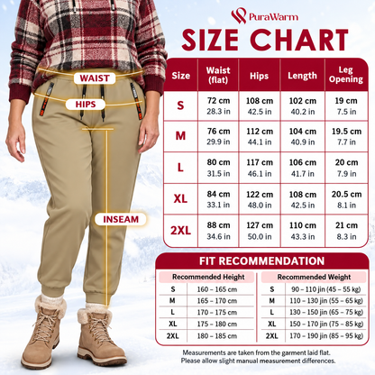 PuraWarm - Women's Comfort Stretch Thermal Fleece Pants